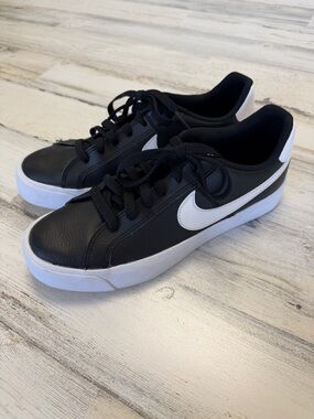 Nike Black and White Court-Style Sneakers
